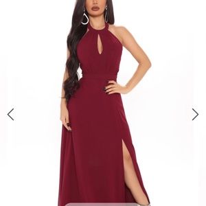 Burgundy maxi dress